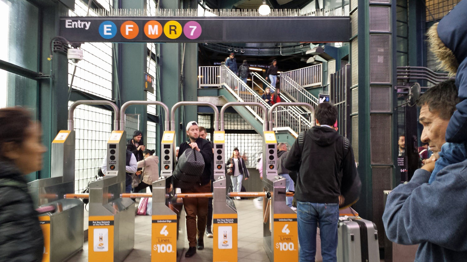 Roosevelt Av - Jackson Heights subway station turnstiles